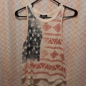 Southwest Pattern American Flag Burnout Tank
